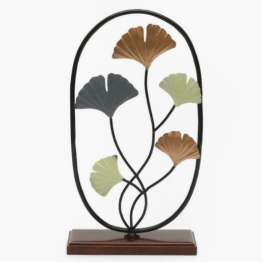 Twilight Petals Metal & Wood Showpiece