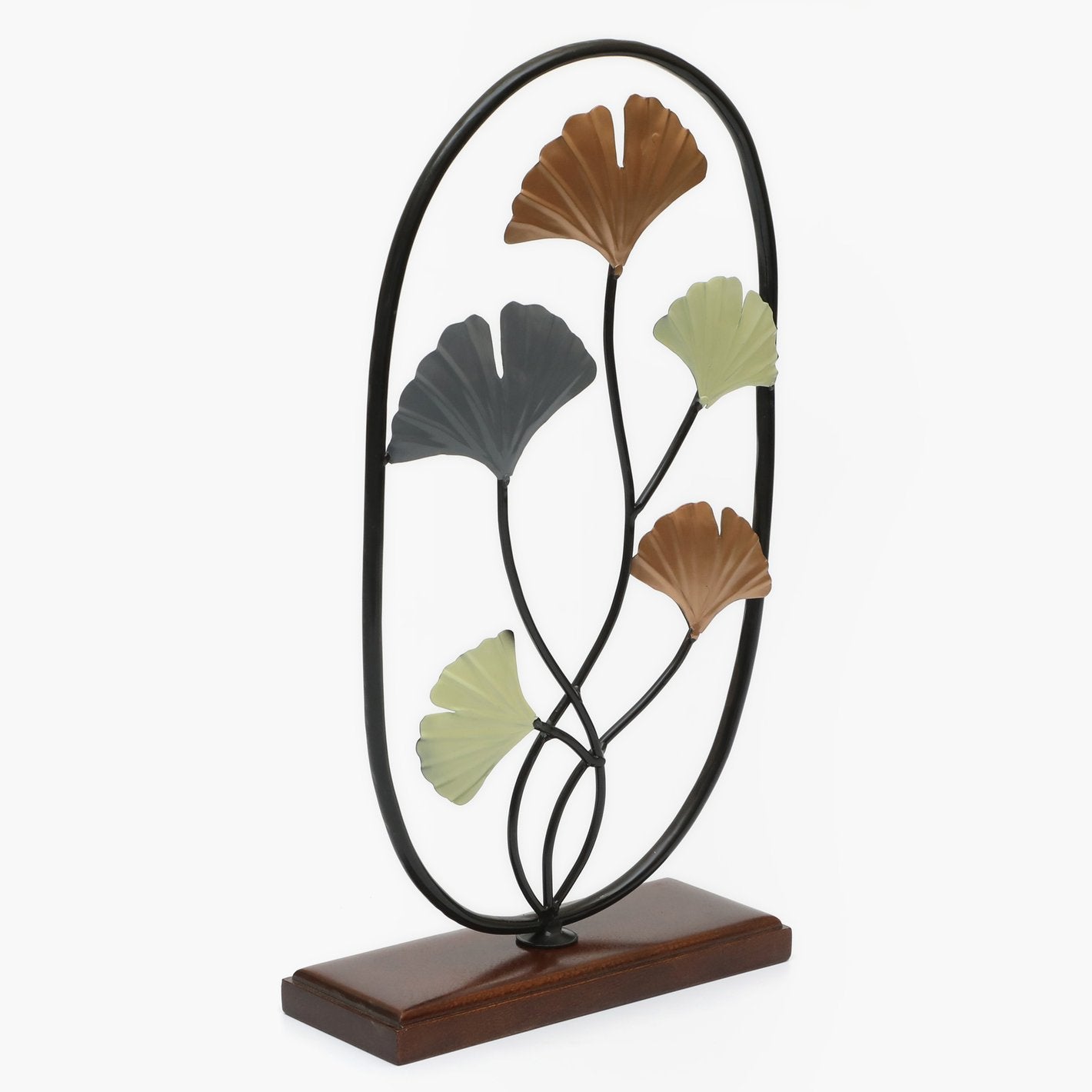 Twilight Petals Metal & Wood Showpiece