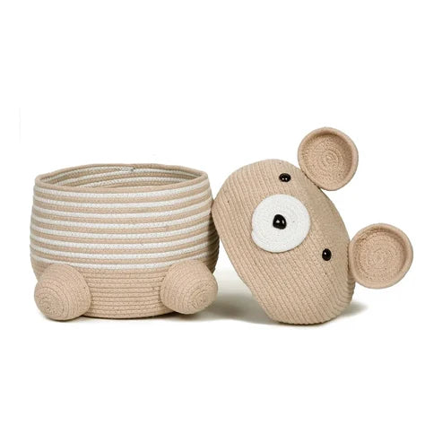 Koala Bear Handcrafted Storage Basket with Lid - Multiple Colors