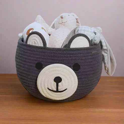 Grey Cotton Handmade Planter & Organizer Basket