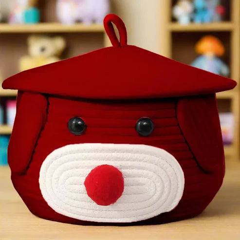 Eco-Bear Multi-Purpose Cotton Basket with Lid - Multiple Colors - 11 x 11 x 7 inch
