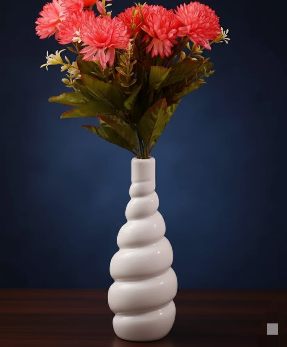 Elegant Spiral Ceramic Flower Vase