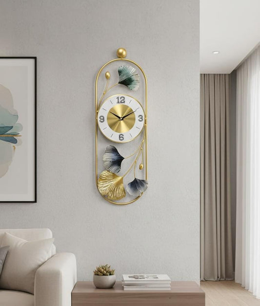 Golden Bloom Designer Wall Clock