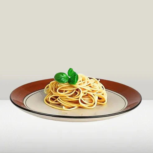 Brown & White Handpainted Ceramic Plates Set - 10 Inch