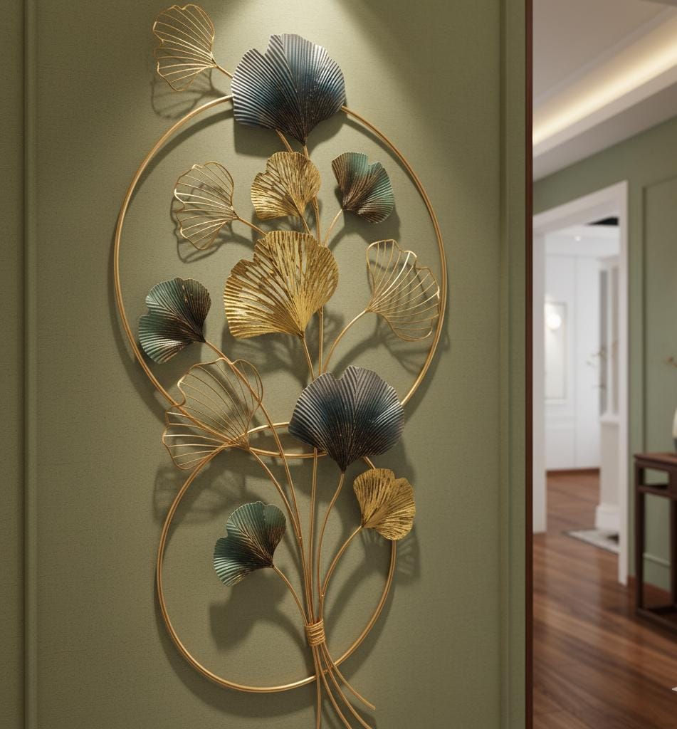 Golden Blooms: Modern Metallic Statement Wall Art