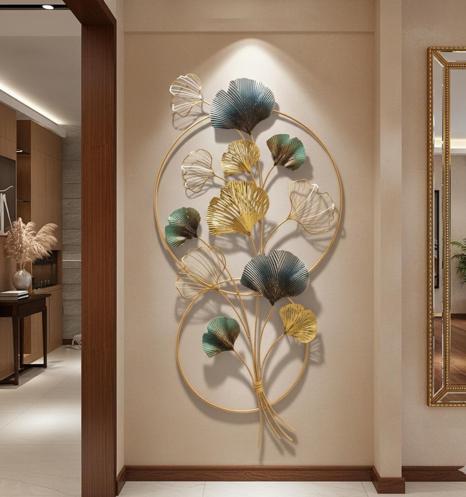 Golden Blooms: Modern Metallic Statement Wall Art