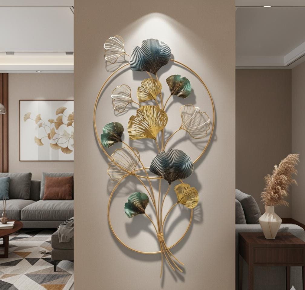 Golden Blooms: Modern Metallic Statement Wall Art