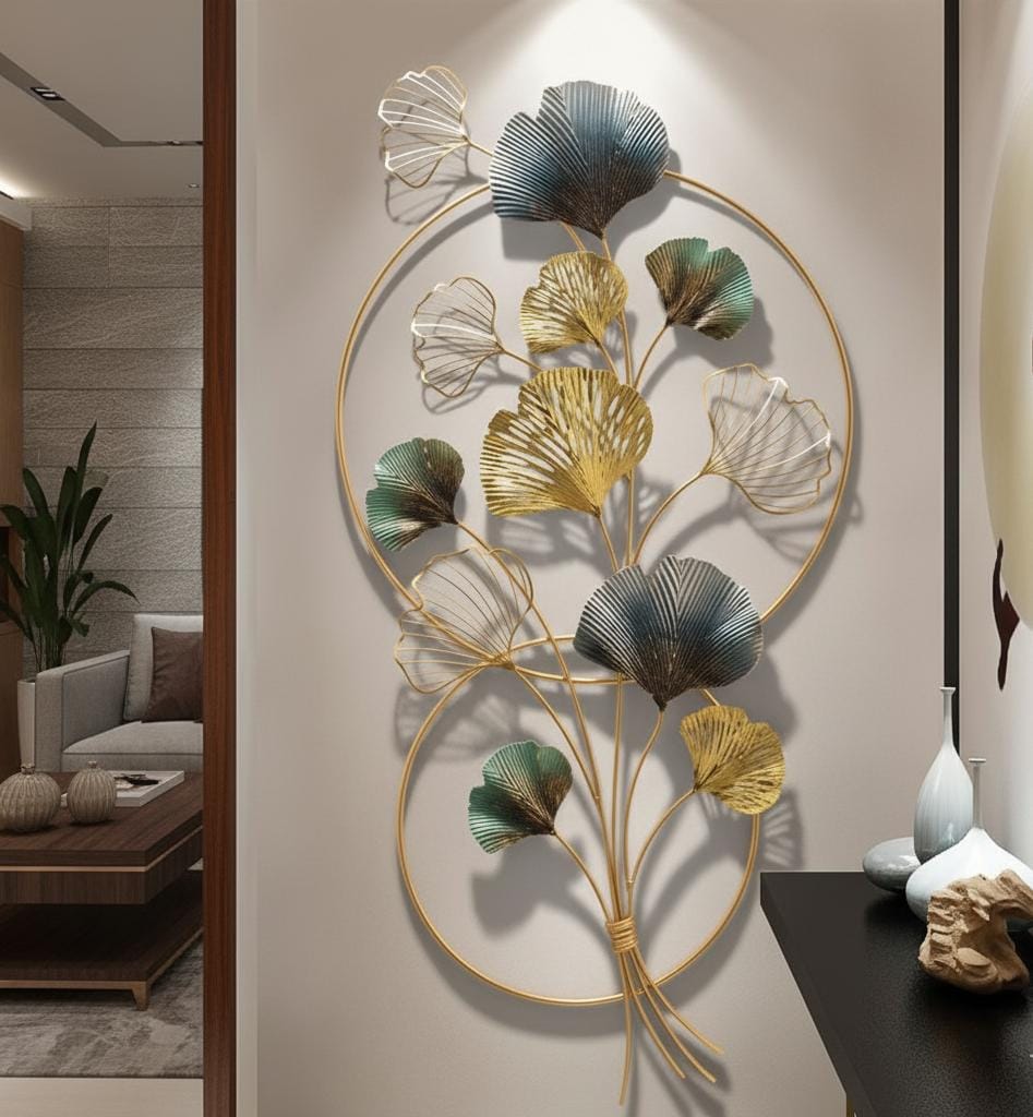 Golden Blooms: Modern Metallic Statement Wall Art