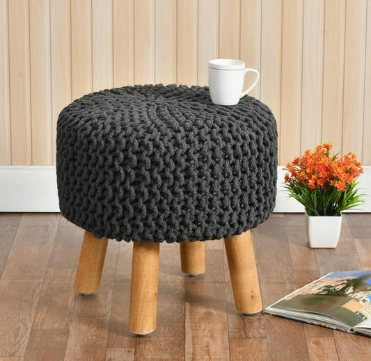Black Dori Ottoman Stools for Living Room - Multiple Sizes