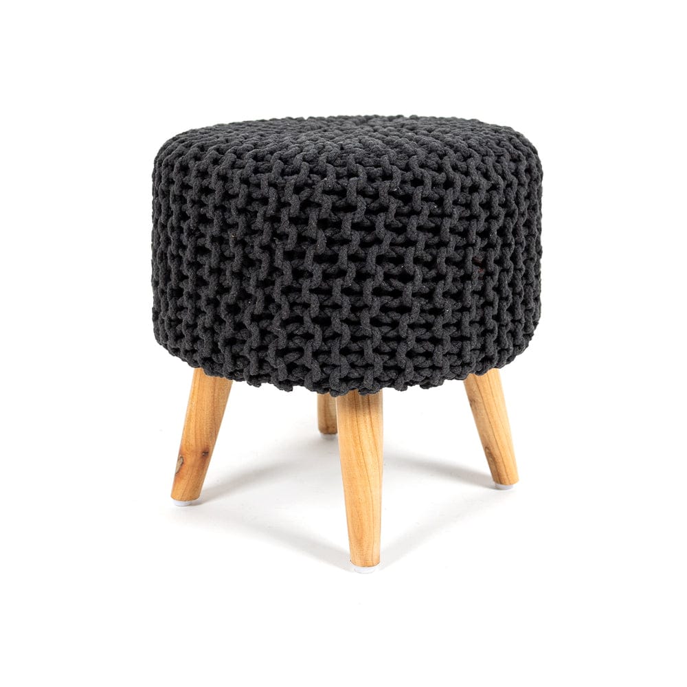 Black Dori Ottoman Stools for Living Room - Multiple Sizes
