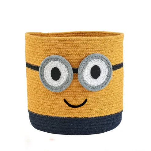 Yellow Minion Cotton Rope Storage Basket for Kids