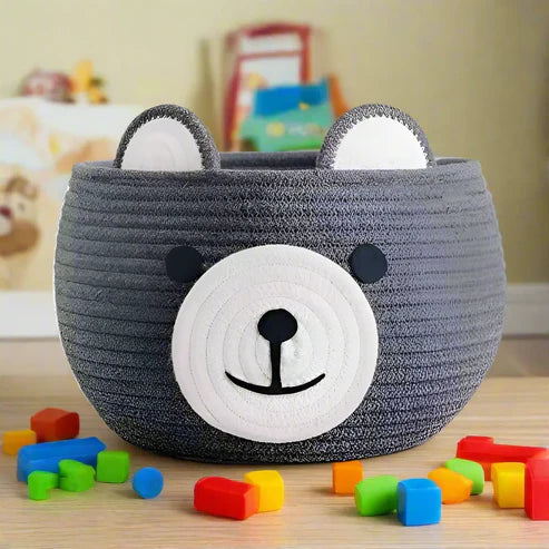 Grey Cotton Handmade Planter & Organizer Basket