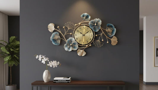 The Azure Bloom Designer Wall Clock