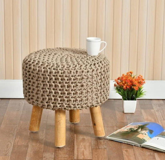 Beige Dori Ottoman Stools for Living Room - Multiple Sizes