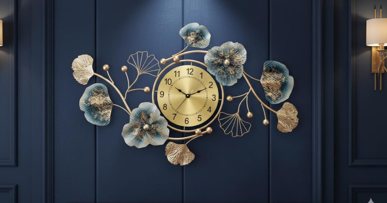 The Azure Bloom Designer Wall Clock