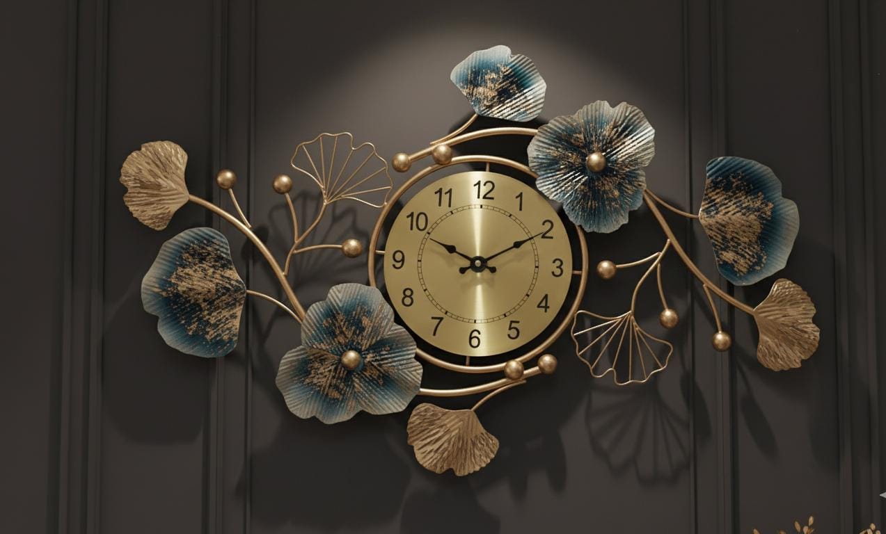 The Azure Bloom Designer Wall Clock