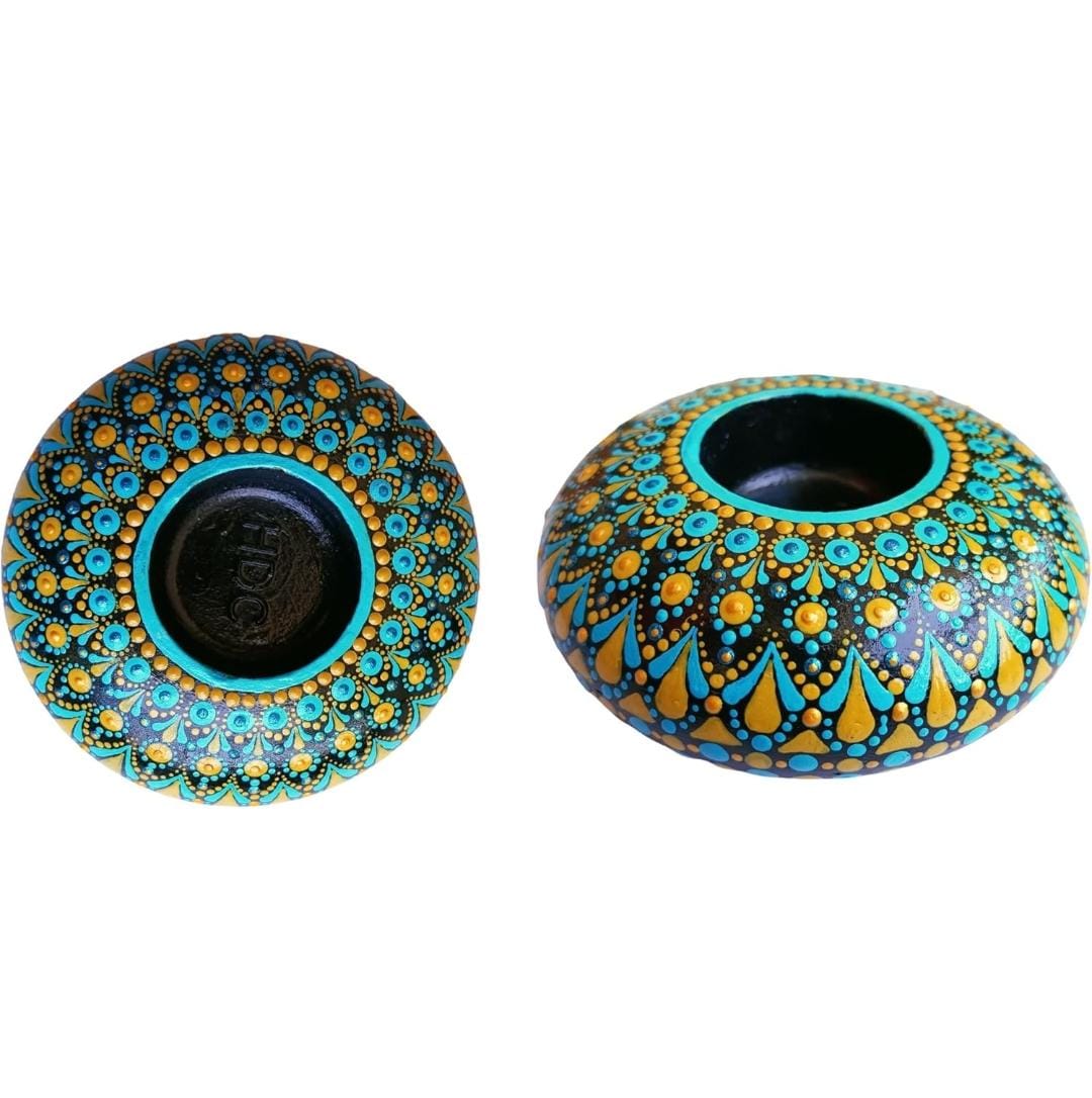 Handcrafted Mandala Art Festive Decor - Tealight Candle Holder & Diya - Multiple Options