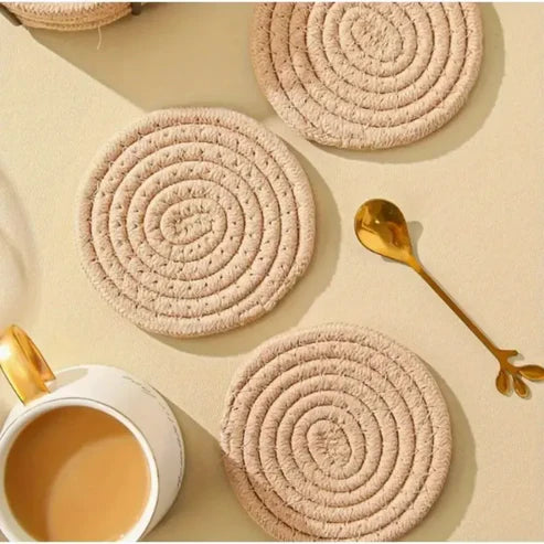 Light Shades Vintage Cotton Handmade Coasters - Multiple Colors
