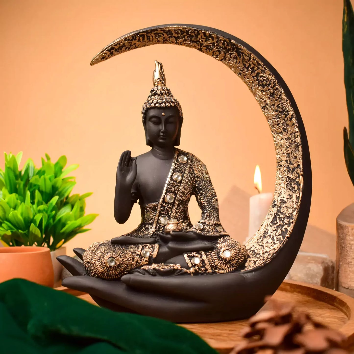 Handcrafted Gold Buddha Chand Samadhi Idol