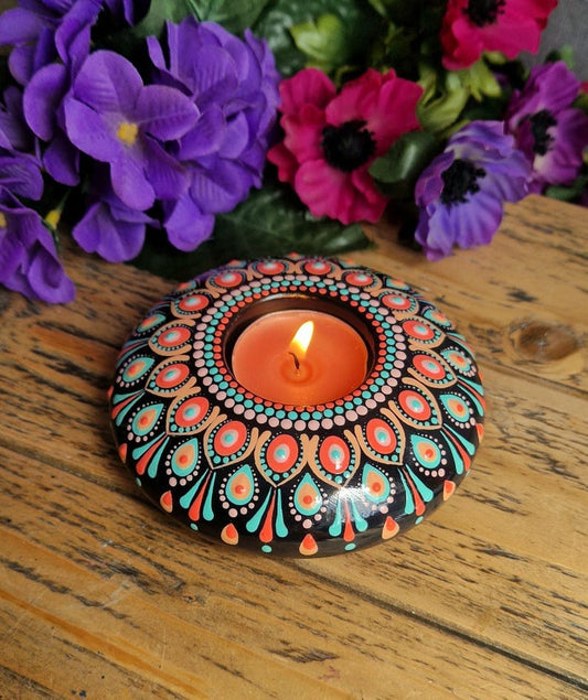 Handcrafted Mandala Art Festive Decor - Tealight Candle Holder & Diya - Multiple Options