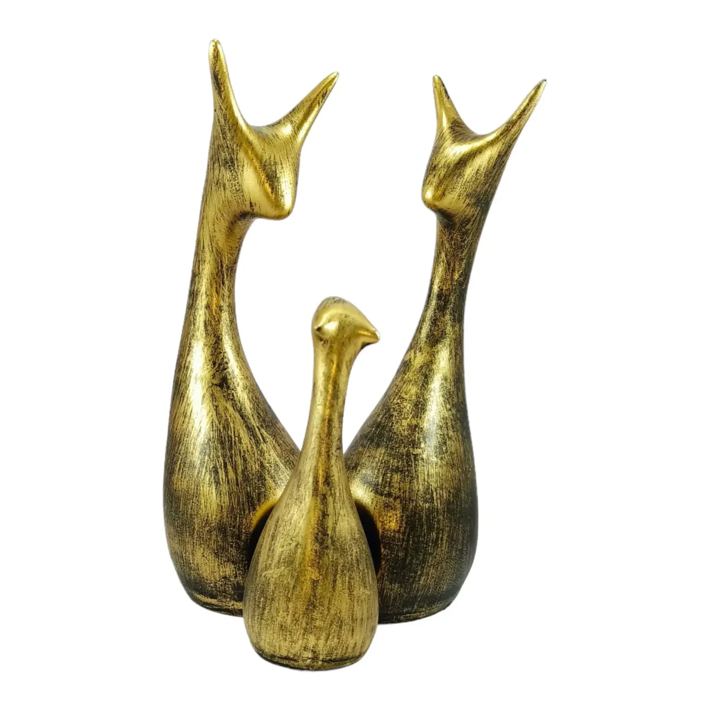 Gold Antique Deer Family Resin Handcrafted Statue