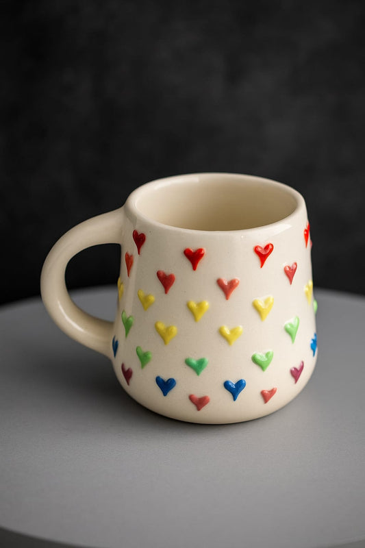 Multi-color 3D Heart Coffee Mug - 350 ml