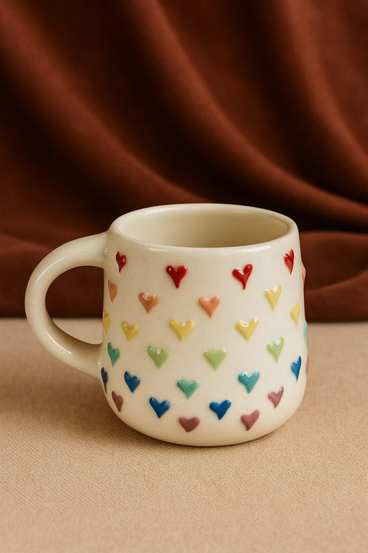 Multi-color 3D Heart Coffee Mug - 350 ml
