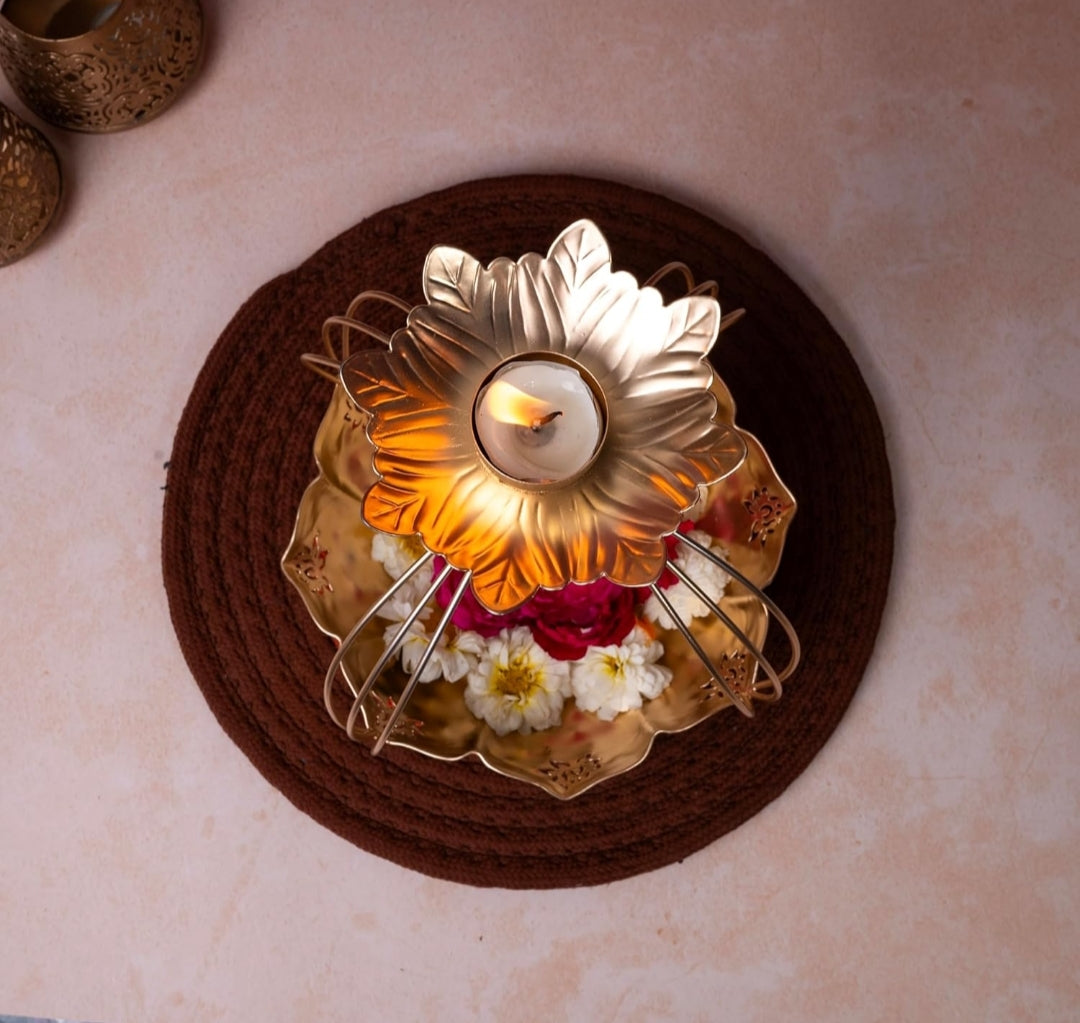 Flower Shaped Diya Urli Bowl