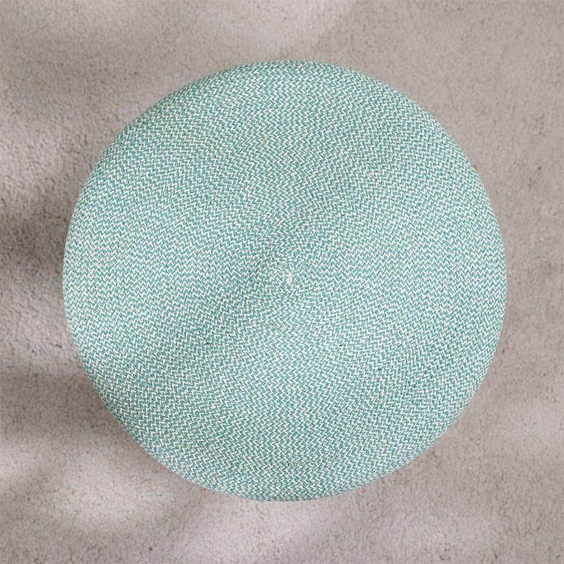 Pista Green Cotton Dori Ottoman Stools for Living Room - Multiple Sizes