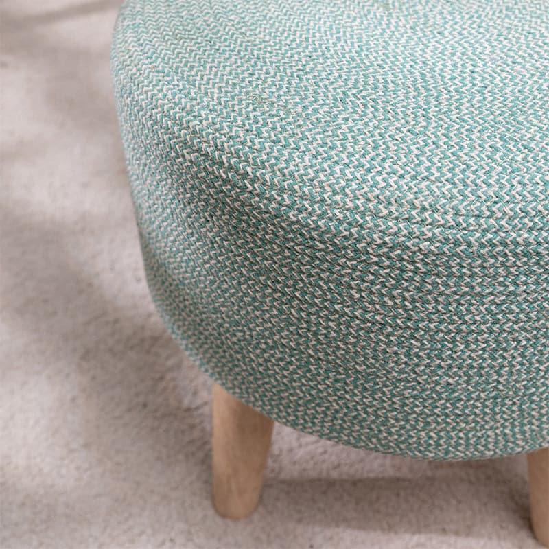 Pista Green Cotton Dori Ottoman Stools for Living Room - Multiple Sizes