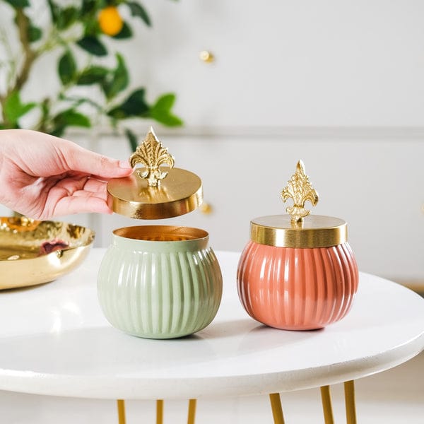 Vintage Design Metal Jar- Set of 2
