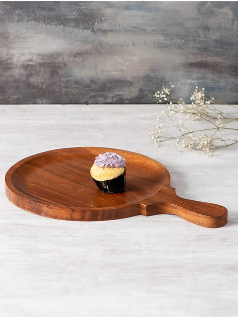 Pizza Platter Wooden Round Serving Tray