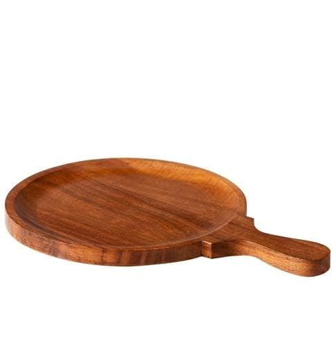 Pizza Platter Wooden Round Serving Tray