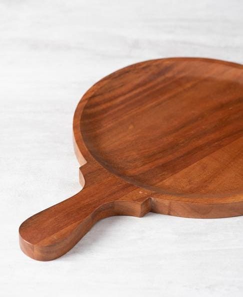 Pizza Platter Wooden Round Serving Tray