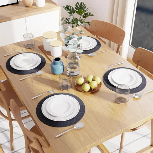 Dark Grey Cotton Braided Placemats