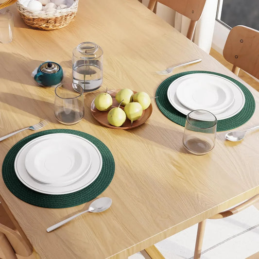 Dark Green Cotton Braided Placemats