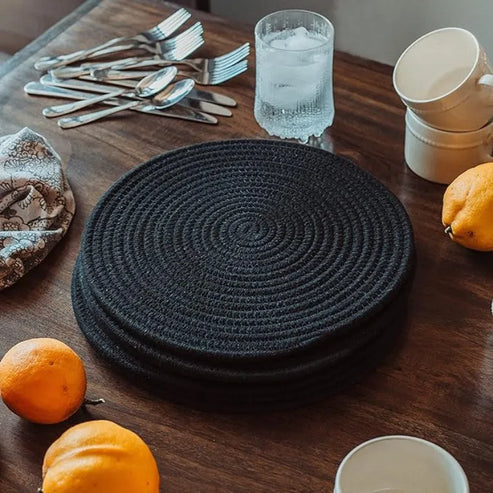 Midnight Elegance Black Placemats
