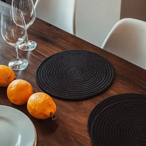 Midnight Elegance Black Placemats
