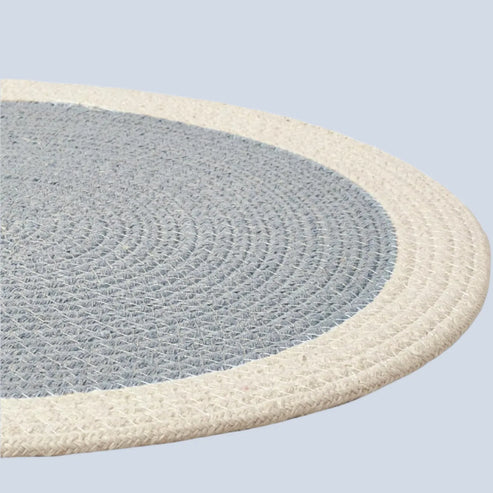 Grey with White Border Chic Dual-Color Placemats