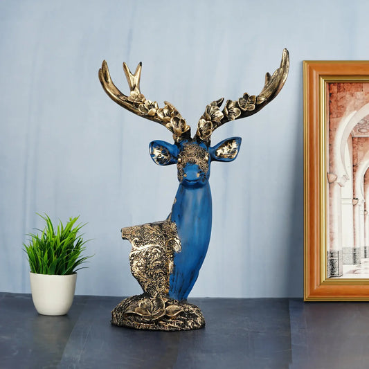 A Statue of a Reindeer Horn Face: Graceful Majesty