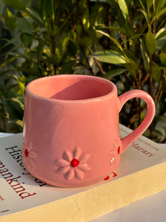 Pink Lilly Flower Pinterest Coffee Mug - 300 ml