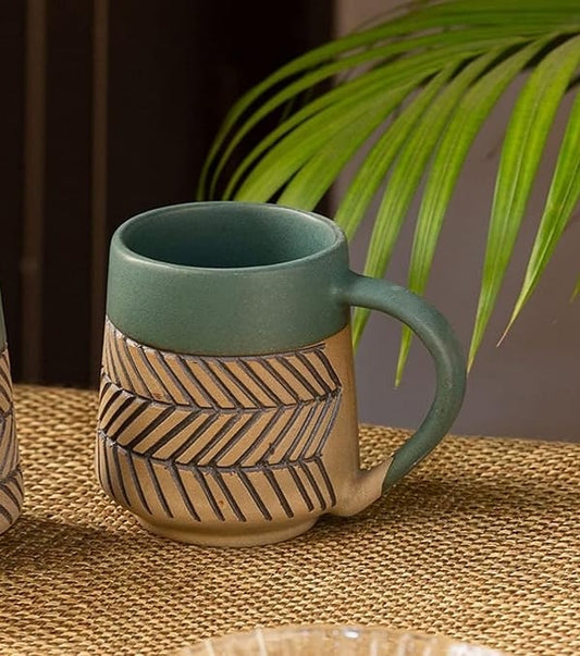 Handcrafted Sap Green Coffee Mug - 330 ml