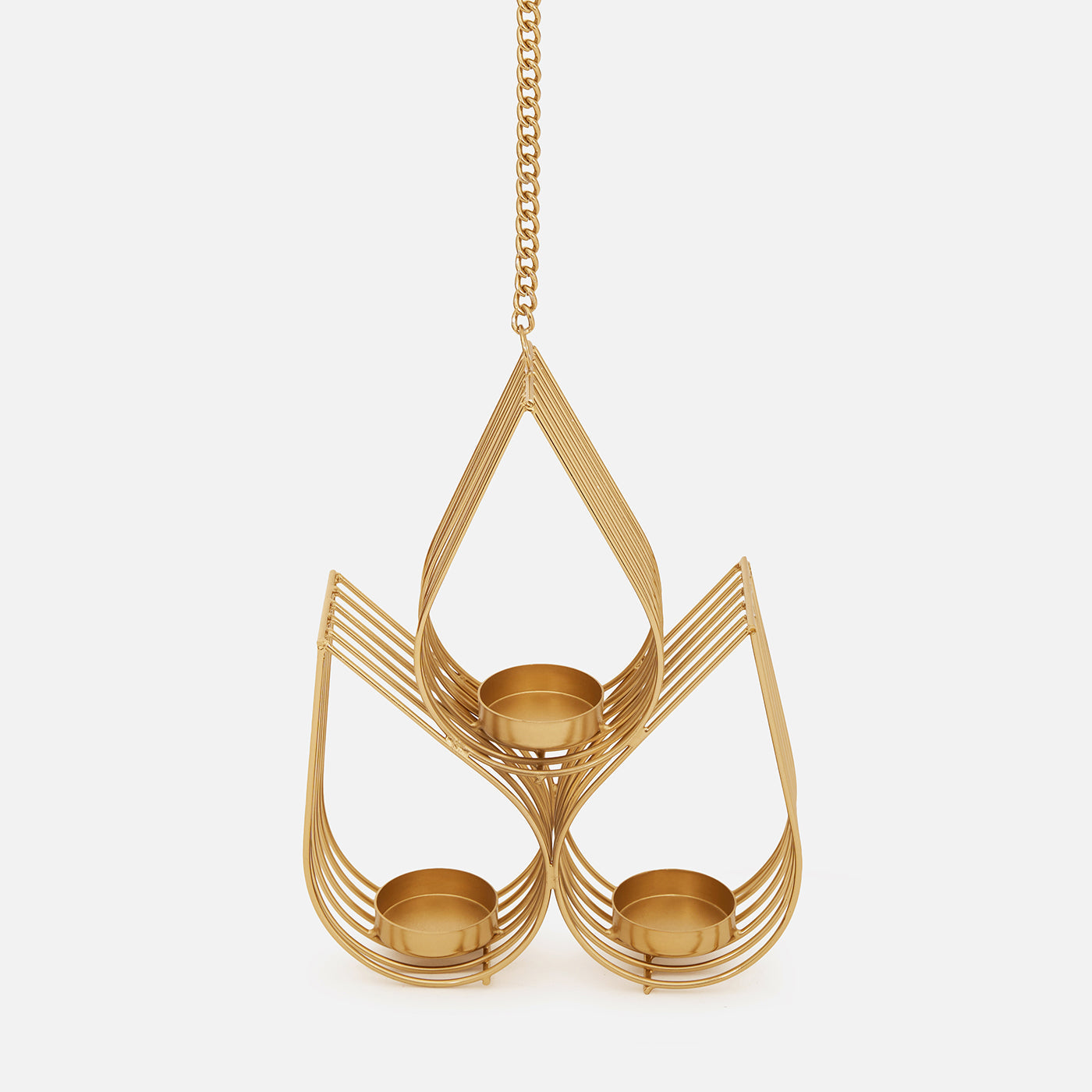 Leaf Shape Metal Hanging Tealight Candle Holder