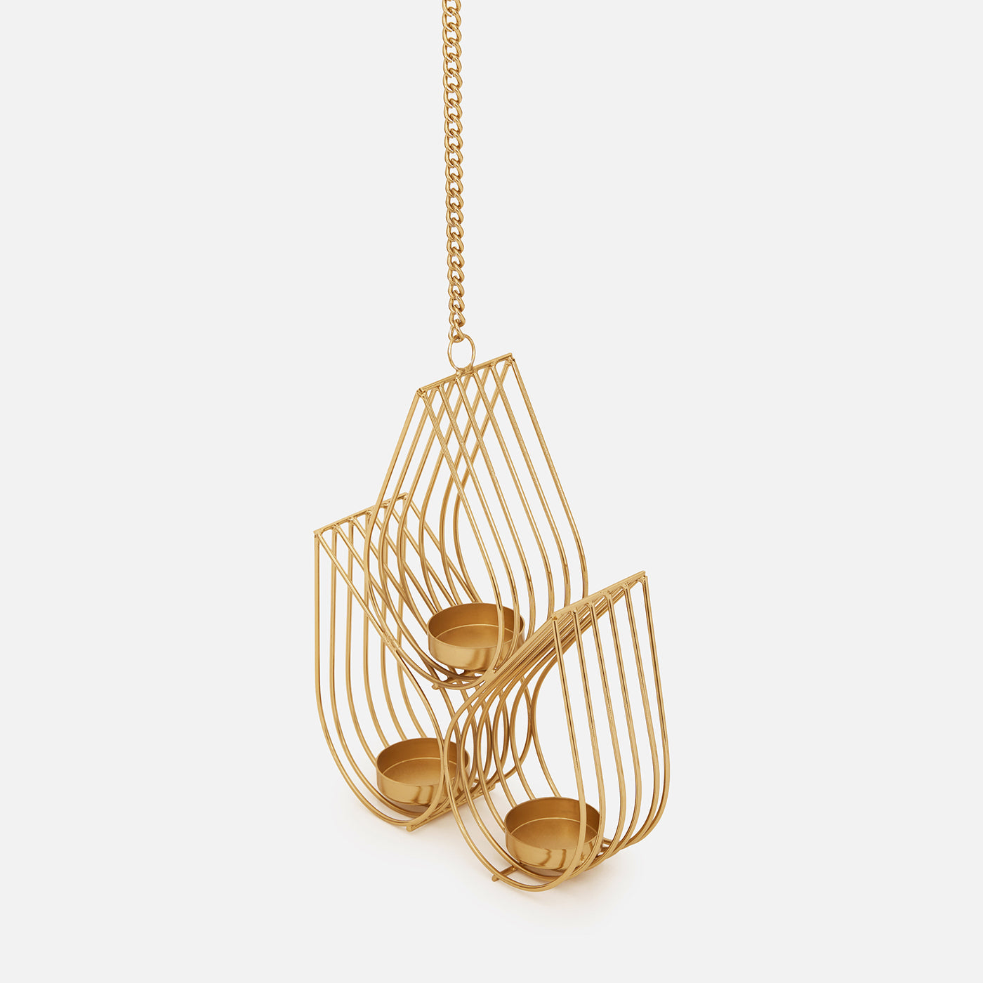 Leaf Shape Metal Hanging Tealight Candle Holder