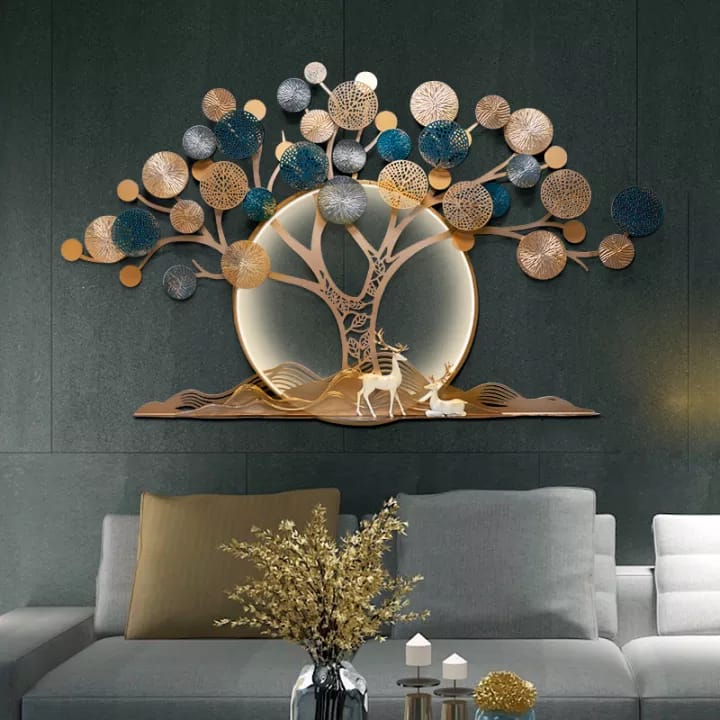 Luminous Tree of Life: Modern Metal Wall Art