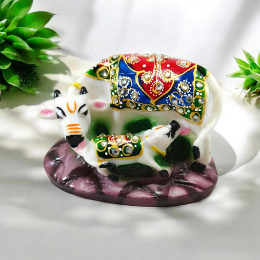 Decorative Kamadhenu Cow and Calf Idol