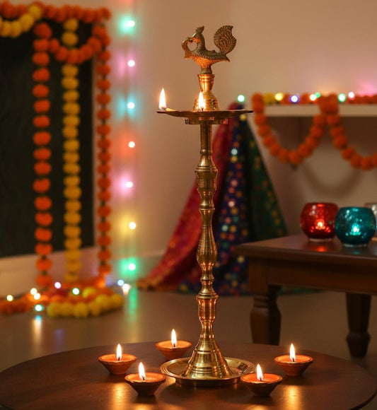 VIRENZA Brass Lamp ANNAM KUTHU VILAKKU Diya Decoration in Festive Season - Multiple Sizes