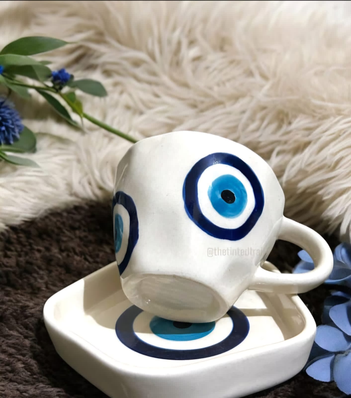 Evil Eye Coffee Mug & Saucer - 250 ml