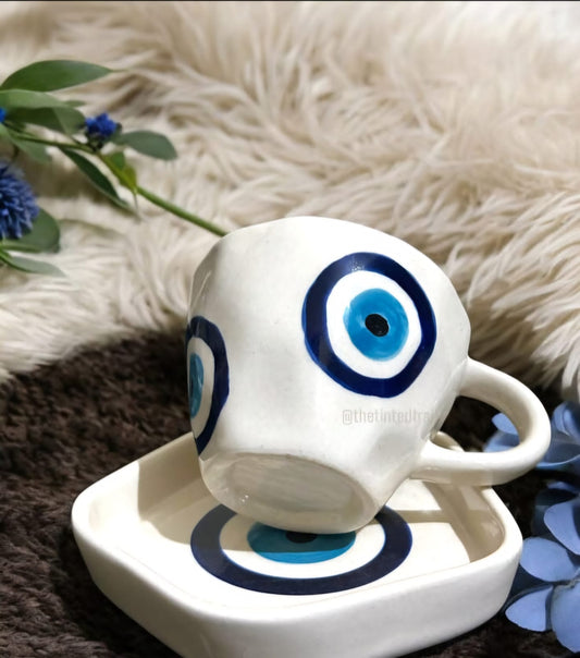 Evil Eye Coffee Mug & Saucer - 250 ml