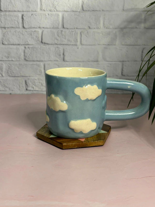 Whimsical Cloud Carved Mug - 300 ml